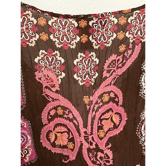 Boho Polyester Design Bay Studio Career Size Small Top Brown Blouses For Women - Picture 13 of 16